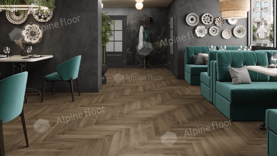 Ламинат "Alpine Floor" Herringbone 12 PRO Дуб Анжу (606*101*12 мм) — купить в Симферополе