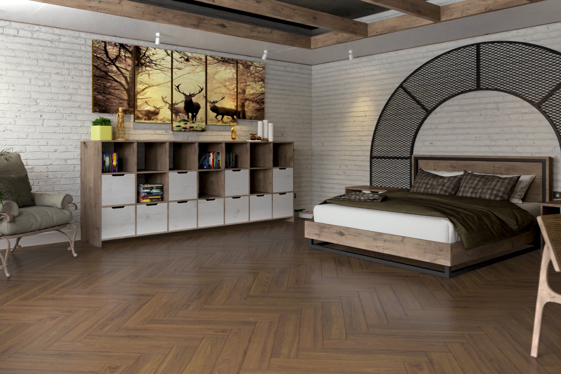 Инженерный паркет «Damy Floor» Ореховый (укладка елочкой) — купить в Симферополе