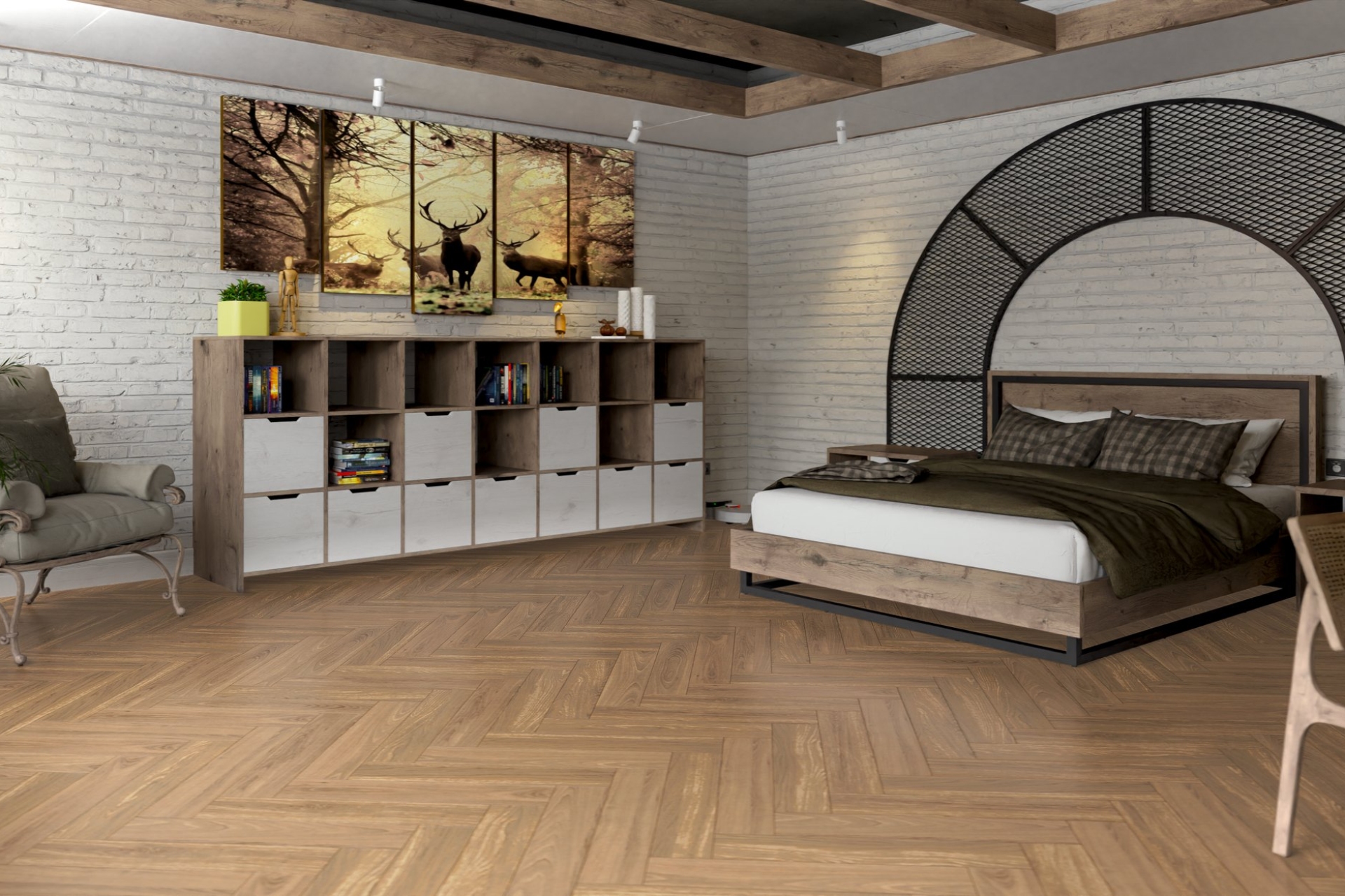 Инженерный паркет «Damy Floor» Натуральный (укладка елочкой) — купить в Симферополе