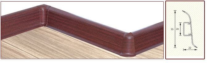 Плинтус "Идеал" пластиковый Комфорт Вишня красная (2500*22*55 мм) — купить в Симферополе