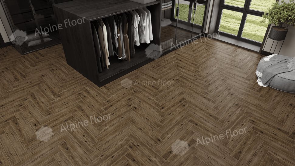 Ламинат "Alpine Floor" Herringbone 12 PRO Дуб Бордо (606*101*12 мм) — купить в Симферополе