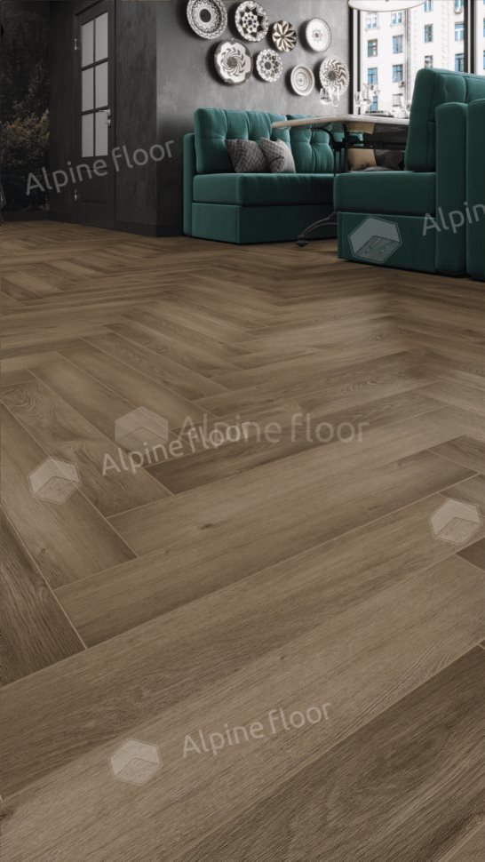 Ламинат "Alpine Floor" Herringbone 12 PRO Дуб Анжу (606*101*12 мм) — купить в Симферополе